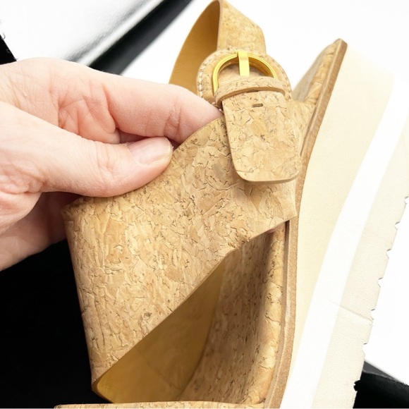 Vince Shelby Cork Wedge Heel Strap Sandals Tan 8.5 - Picture 10 of 10